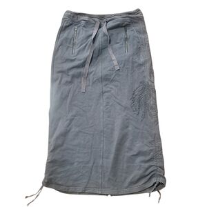 Da Nang Surplus Long Skirt Women’s Medium Gary Sweats Midi Zipper Ruched